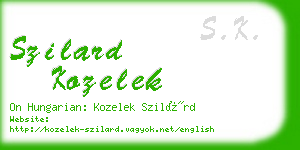 szilard kozelek business card